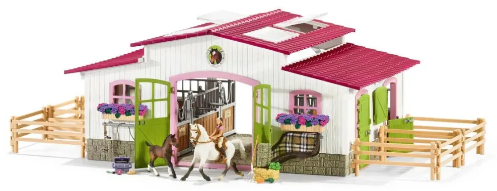 Schleich Horse Club 42344 : Centre Equestre avec cavalier et chevaux