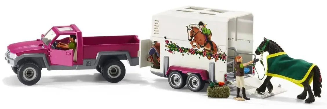 Schleich Horse Club 42346 : Pick-up avec Remorque pour Cheval