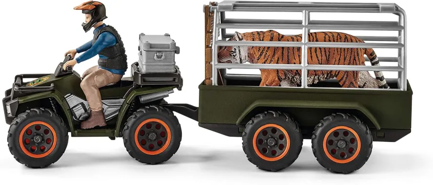 Schleich Wild Life 42351 : Quad avec remorque et ranger