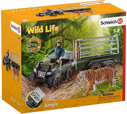 Schleich Wild Life 42351 : Quad avec remorque et ranger