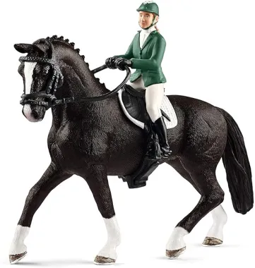 Schleich Horse Club 42358 : Cavalière de saut d&#039;obstacles avec cheval