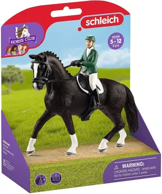 Schleich Horse Club 42358 : Cavalière de saut d&#039;obstacles avec cheval