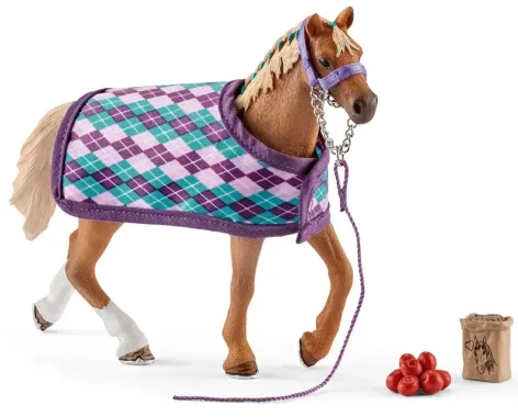 Schleich Horse Club 42360 : Pur-sang anglais avec couverture