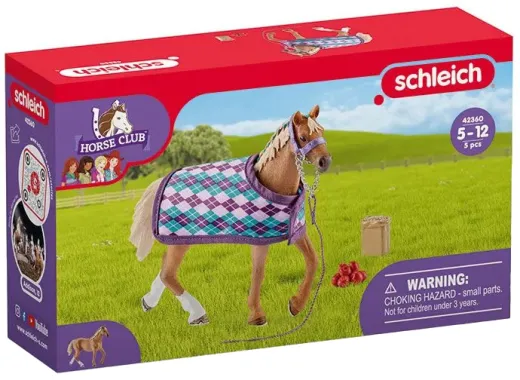 Schleich Horse Club 42360 : Pur-sang anglais avec couverture
