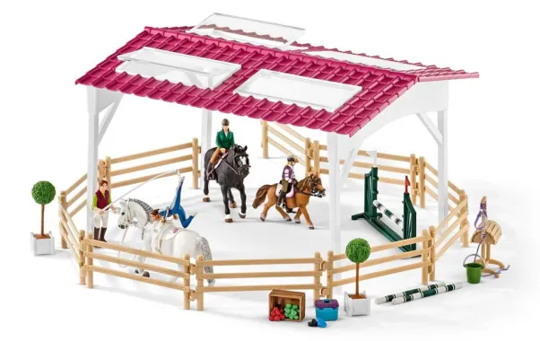 Schleich Horse Club 42389 : École d&#039;équitation avec cavalière et chevaux