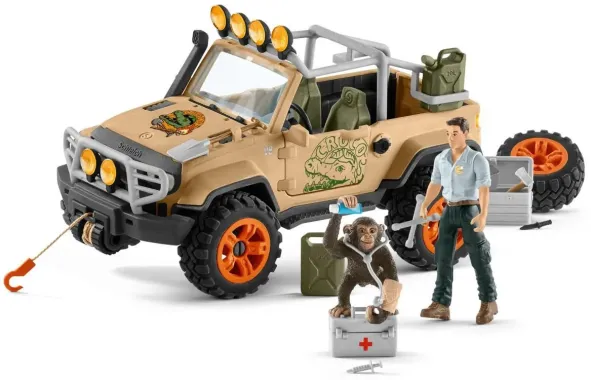Schleich Wild Life 42410 : Véhicule tout-terrain avec treuil