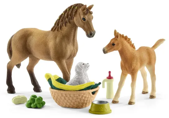 Schleich Horse Club 42432 : Les soins pour bébé animaux d&#039;Horse Club Sarah