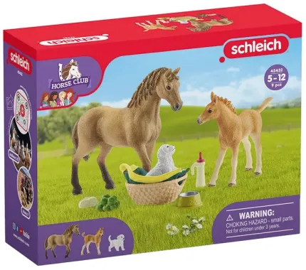 Schleich Horse Club 42432 : Les soins pour bébé animaux d&#039;Horse Club Sarah