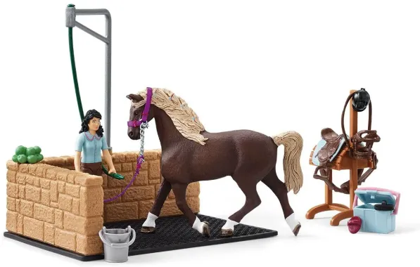 Schleich Horse Club 42438 : Box de lavage pour Chevaux Emily &amp; Luna