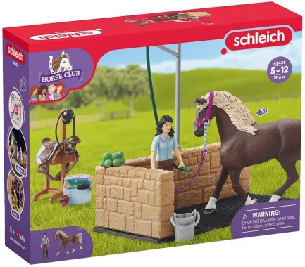 Schleich Horse Club 42438 : Box de lavage pour Chevaux Emily &amp; Luna