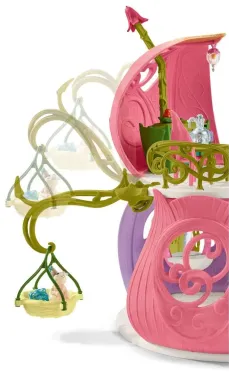 Schleich Bayala 42445 : Maison-fleur pailletée avec licornes, lac et écurie