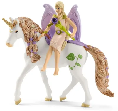 Schleich Bayala 42445 : Maison-fleur pailletée avec licornes, lac et écurie