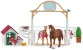Schleich Horse Club 42458 : Enclos pour Chevaux d&#039;Hannah avec Chienne Ruby