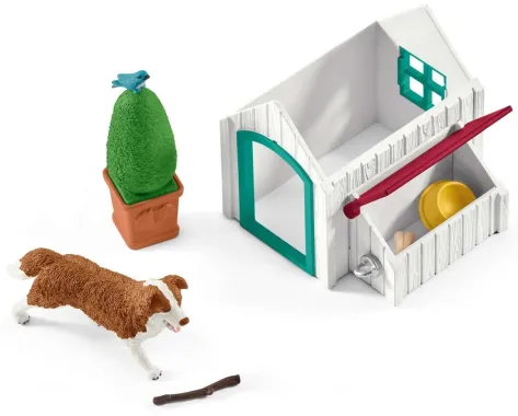 Schleich Horse Club 42458 : Enclos pour Chevaux d&#039;Hannah avec Chienne Ruby