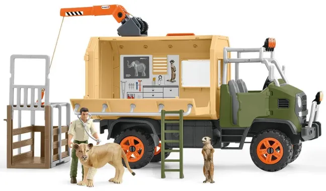 Schleich Wild Life 42475 : Gros camion sauvetage d’animaux