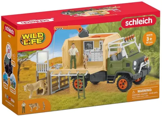 Schleich Wild Life 42475 : Gros camion sauvetage d’animaux