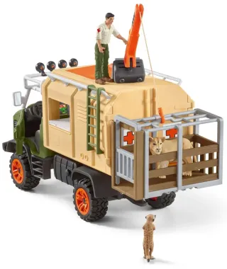 Schleich Wild Life 42475 : Gros camion sauvetage d’animaux