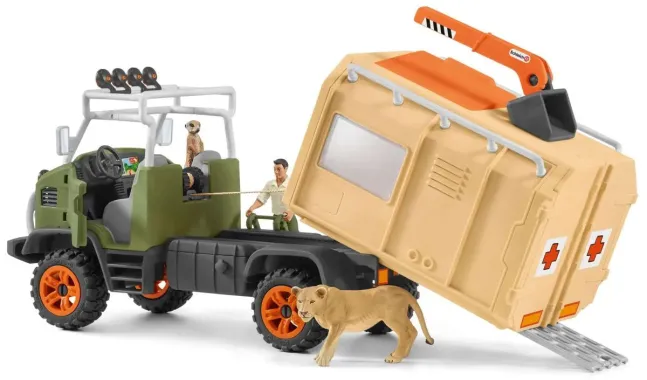 Schleich Wild Life 42475 : Gros camion sauvetage d’animaux