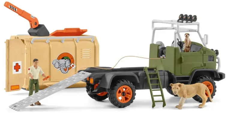 Schleich Wild Life 42475 : Gros camion sauvetage d’animaux