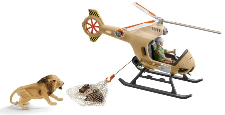 Schleich Wild Life 42476 : Hélicoptère pour sauvetage d’animaux