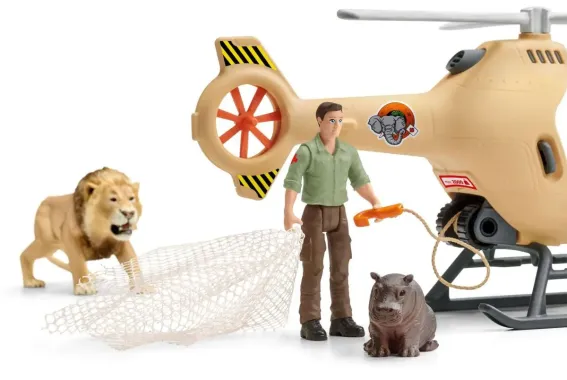 Schleich Wild Life 42476 : Hélicoptère pour sauvetage d’animaux