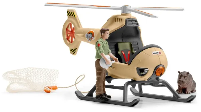 Schleich Wild Life 42476 : Hélicoptère pour sauvetage d’animaux