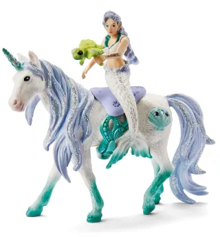 Sirène chevauchant une licorne de mer