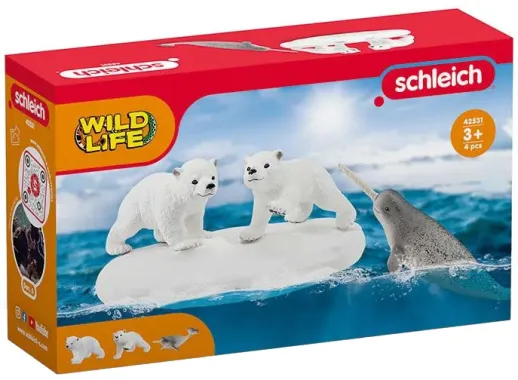 Schleich Wild Life 42531 : Glissade en folie des ours polaires