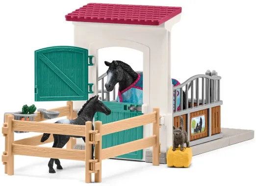 Schleich Horse Club 42611 : Box pour cheval avec Jument et Poulain