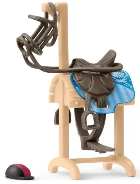 Schleich Horse Club 42613 : Accessoires Chariot porte selle et brides