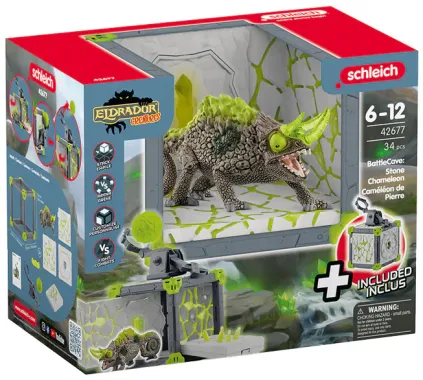 Schleich Eldrador Creatures 42677 : BattleCave Caméléon de Pierre