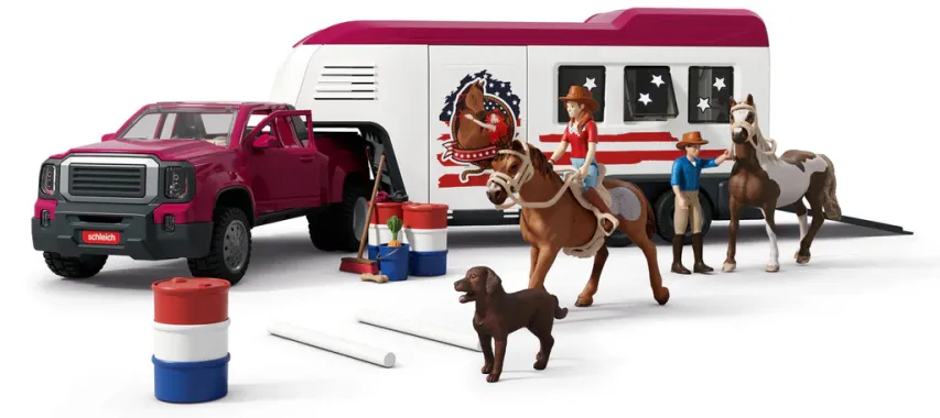 Schleich Horse Club 42705 : Pick-up et sa grande remorque équestre