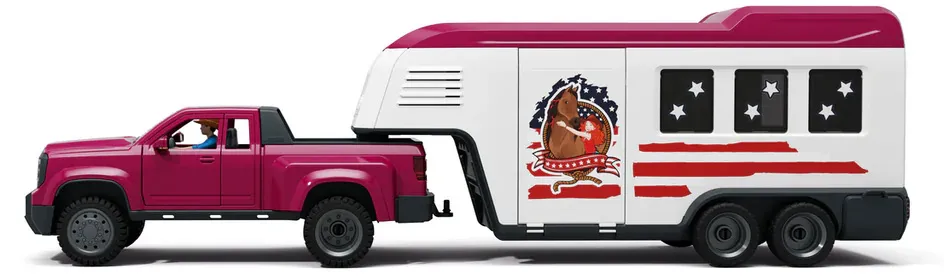 Schleich Horse Club 42705 : Pick-up et sa grande remorque équestre