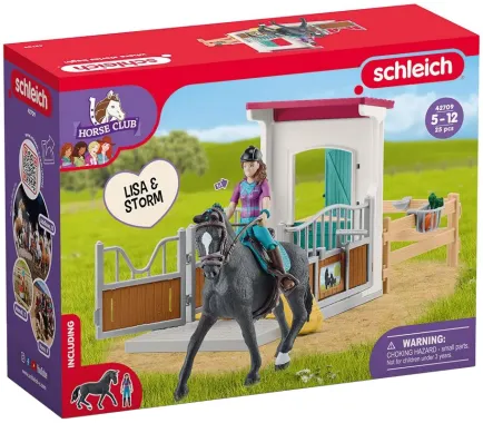 Schleich Horse Club 42709 : Horse Club Box pour Chevaux avec Lisa &amp; Storm