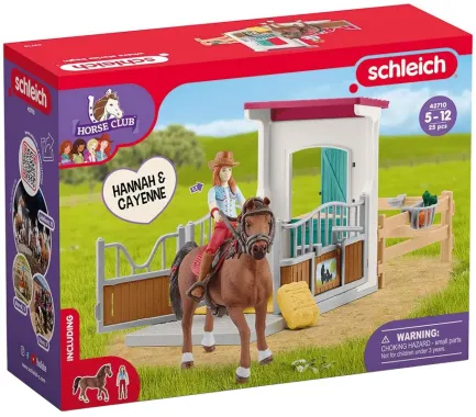 Schleich Horse Club 42710 : Horse Club Box pour chevaux avec Hannah &amp; Cayenne