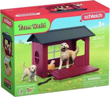 Schleich Farm World 42722 : Niche avec Golden Retriever