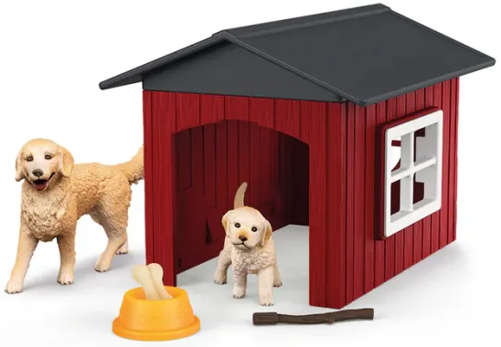 Schleich Farm World 42722 : Niche avec Golden Retriever