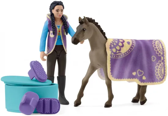 Schleich Horse Club 42753 : Mini Monde – Séance de soins avec Kim