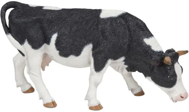 Papo La vie à la ferme 51150 : Vache noire et blanche broutant