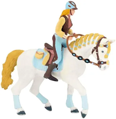 Papo Chevaux, poulains et poneys 51545 : Cheval de la cavalière fashion bleue