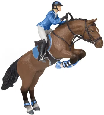 Papo Chevaux, poulains et poneys 51560 : Cheval de saut d&#039;obstacle et sa cavalière