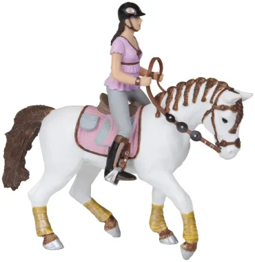 Papo Chevaux, poulains et poneys 52006 : Cavalière fashion rose