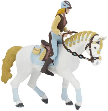 Papo Chevaux, poulains et poneys 52009 : Cavalière fashion bleue