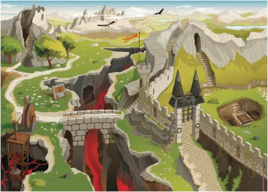 Papo Fantastique et Médiéval 60502 : Tapis de jeu médiéval