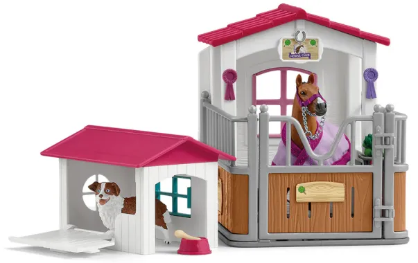 Schleich Horse Club 72218 : Box avec Jument Hanovrien et Berger Australien