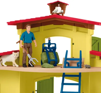 Schleich Farm World 72224 : Ferme avec poulailler et box pour chevaux