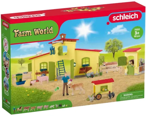 Schleich Farm World 72224 : Ferme avec poulailler et box pour chevaux