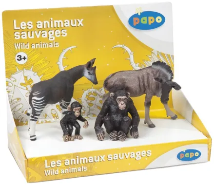 Papo La vie sauvage 80000 : Boîte présentoir animaux sauvages 1 (4 fig.)