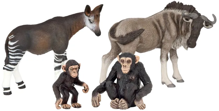 Papo La vie sauvage 80000 : Boîte présentoir animaux sauvages 1 (4 fig.)