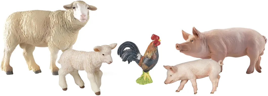 Papo La vie à la ferme 80300 : Boîte présentoir animaux de la ferme 1 (5 fig.)